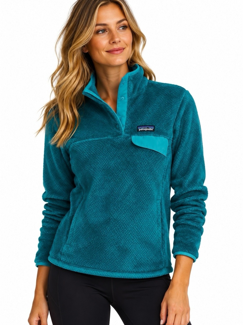 Patagonia Women’s Re-Tool Snap-T Fleece Pullover Aqua Blue Size XS